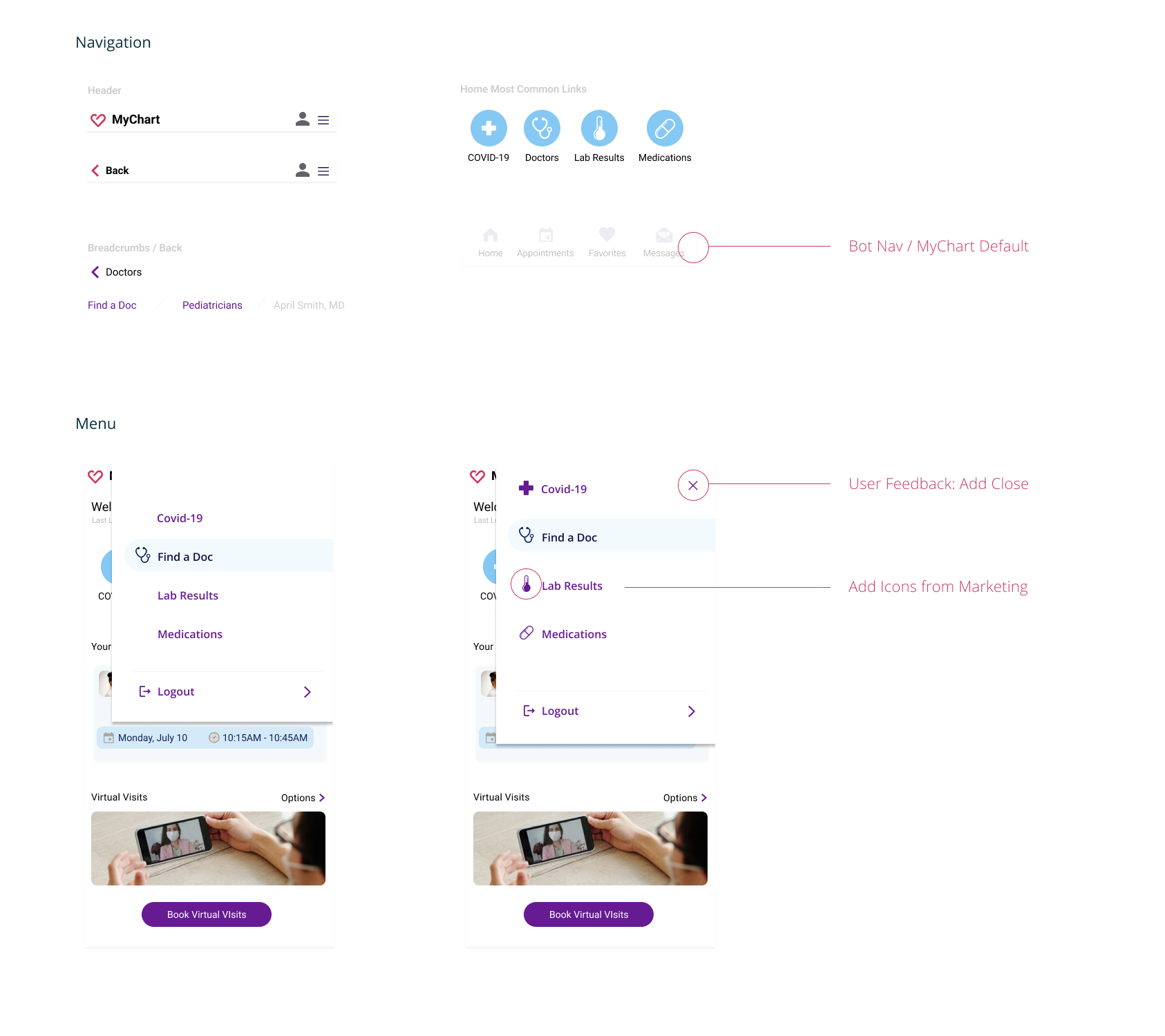 UX Flow FODmenu